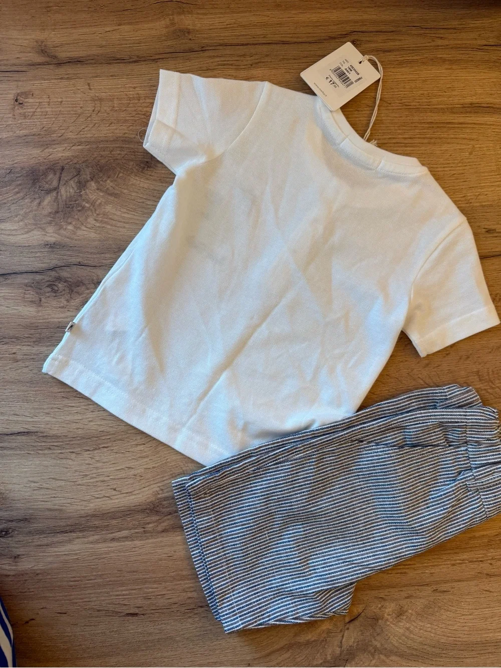 Kids White 'Golf Club' Henley Tee & Blue Stripe Shorts Matching Set by Melby